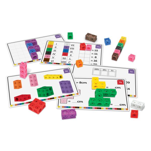Набор Соединяющиеся кубики Академия математики с карточками Learning Resources